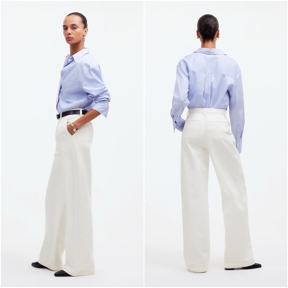 Madewell Jeans The Harlow Wide-Leg: Airy Denim Edition Tile White 31 NWT New - Picture 2 of 13